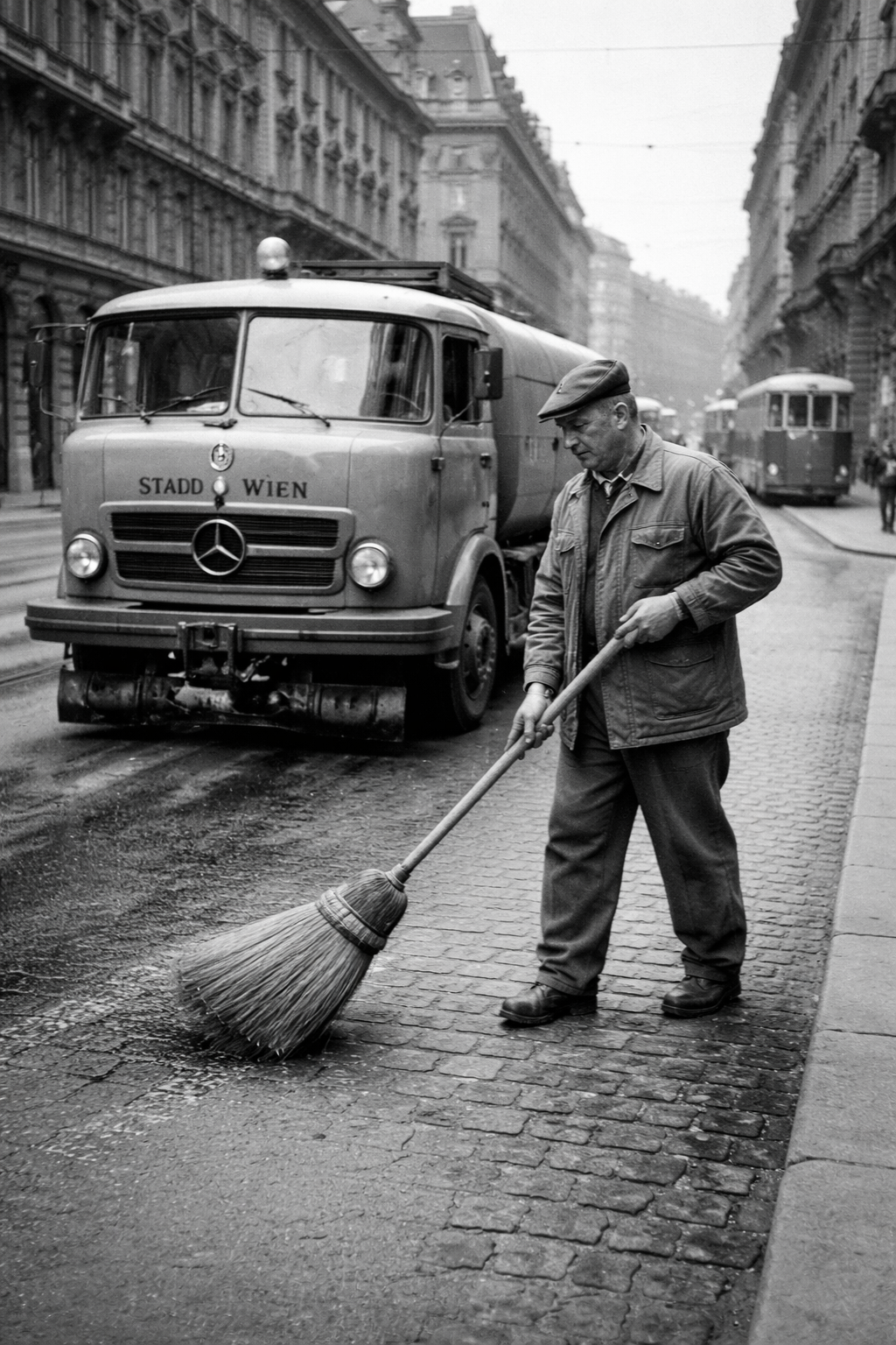 Historisches Foto zur Geschichte des Wiener Straßenkehrbesens